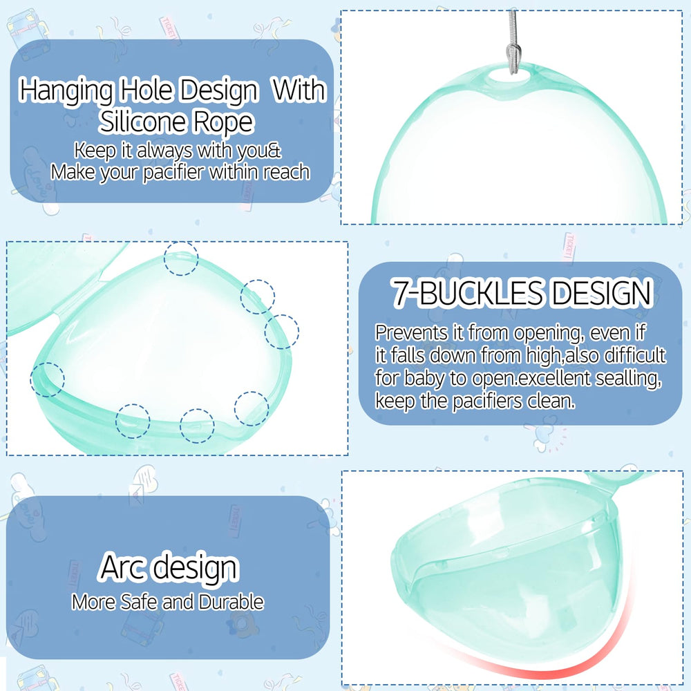 NISXABEBE pacifier case seal buckle securely protects the pacifier.