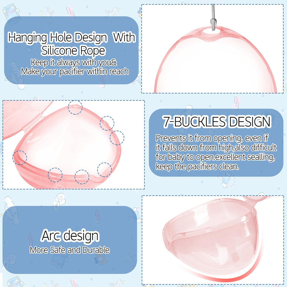 NISXABEBE pacifier case seven-buckle design secures pacifier against drops