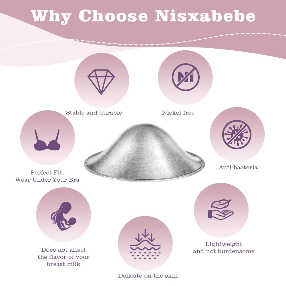 NISXABEBE silicone protective covers shield nipples during wear.