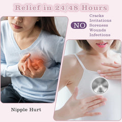 NISXABEBE silver nipple shields close-up showing discreet, comfortable fit.