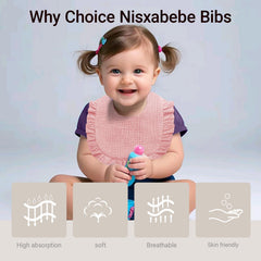 NISXABEBE soft cotton muslin bibs in a colorful set for everyday outfits