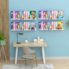 NIUBEE Kids Acrylic Floating Shelf side view highlighting slim transparent profile