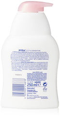 NIVEA Intimo Sensitive wash label close-up highlighting gentle care.