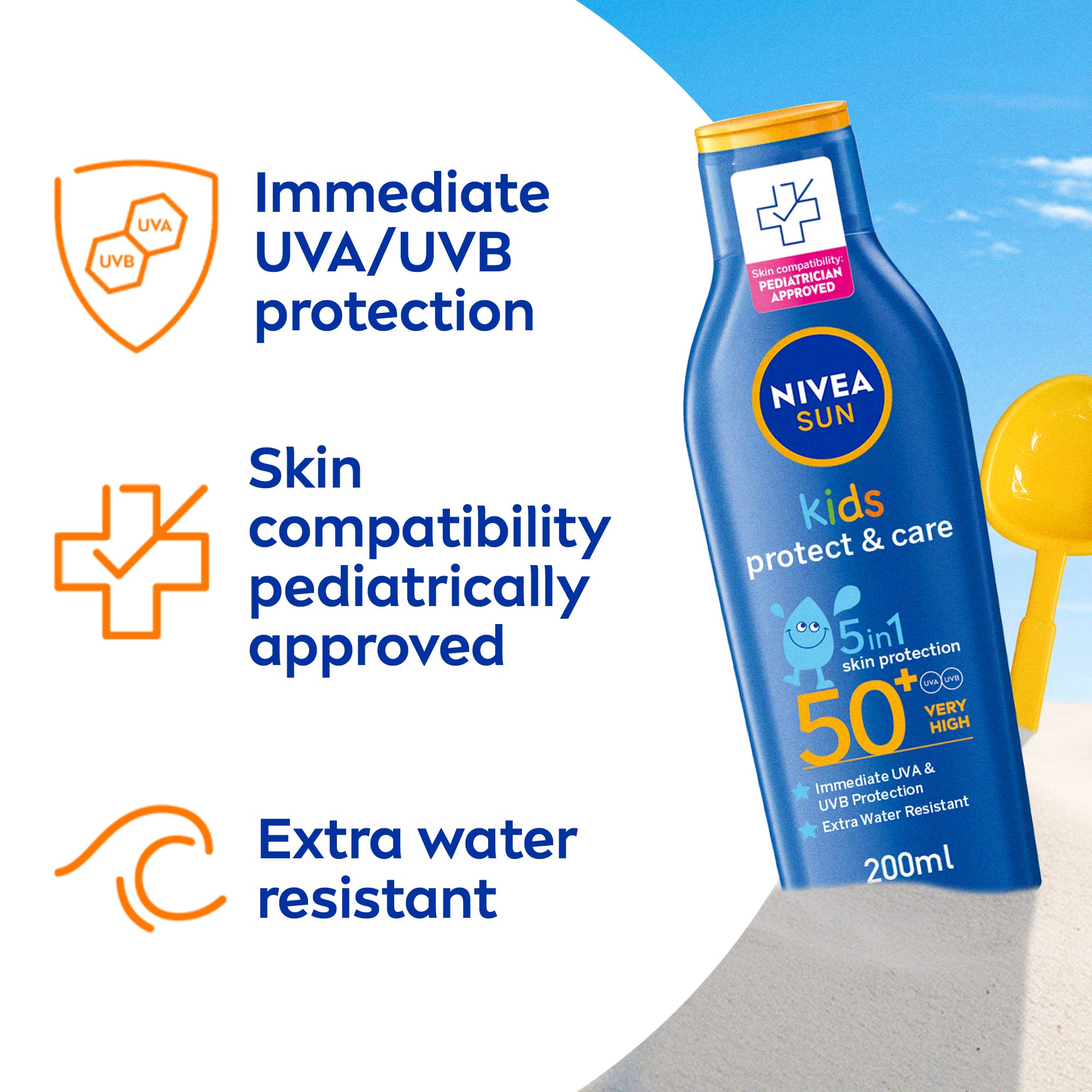 Nivea Sun Kids Lotion vitamin E benefit highlighted on packaging