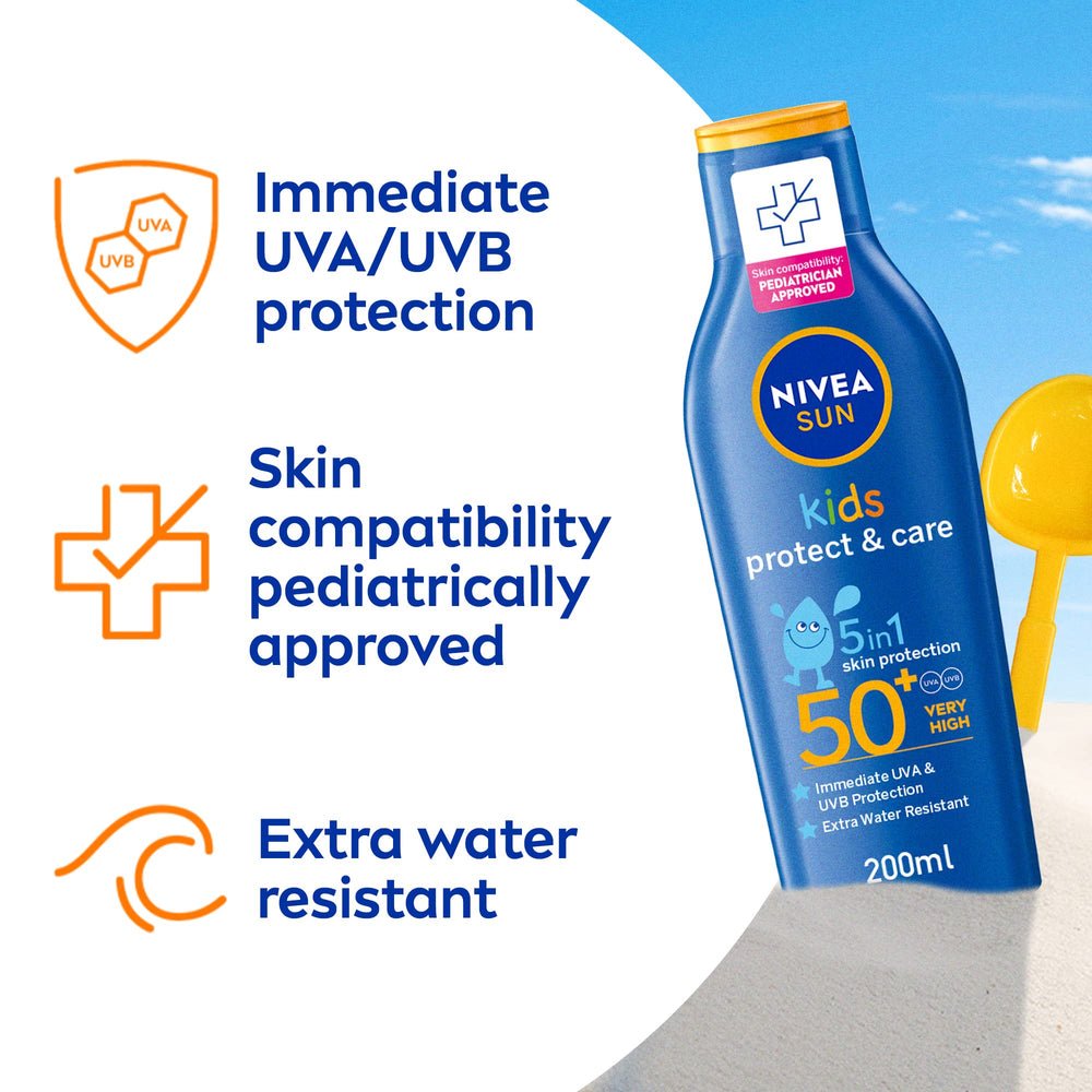 Nivea Sun Kids Lotion vitamin E benefit highlighted on packaging