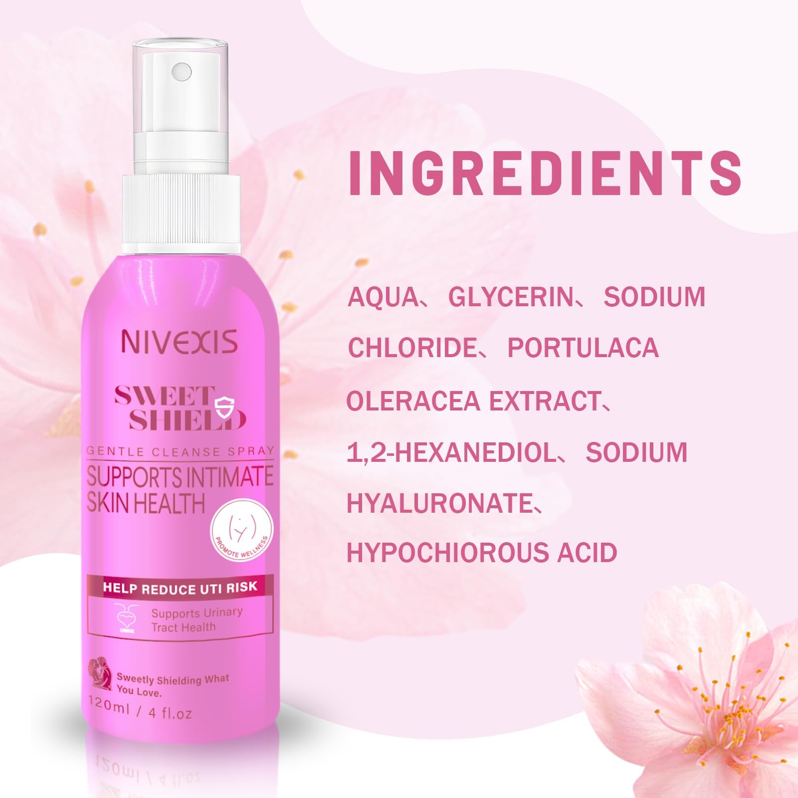 Nivexis pH-balanced care label emphasizes gentle daily balance.