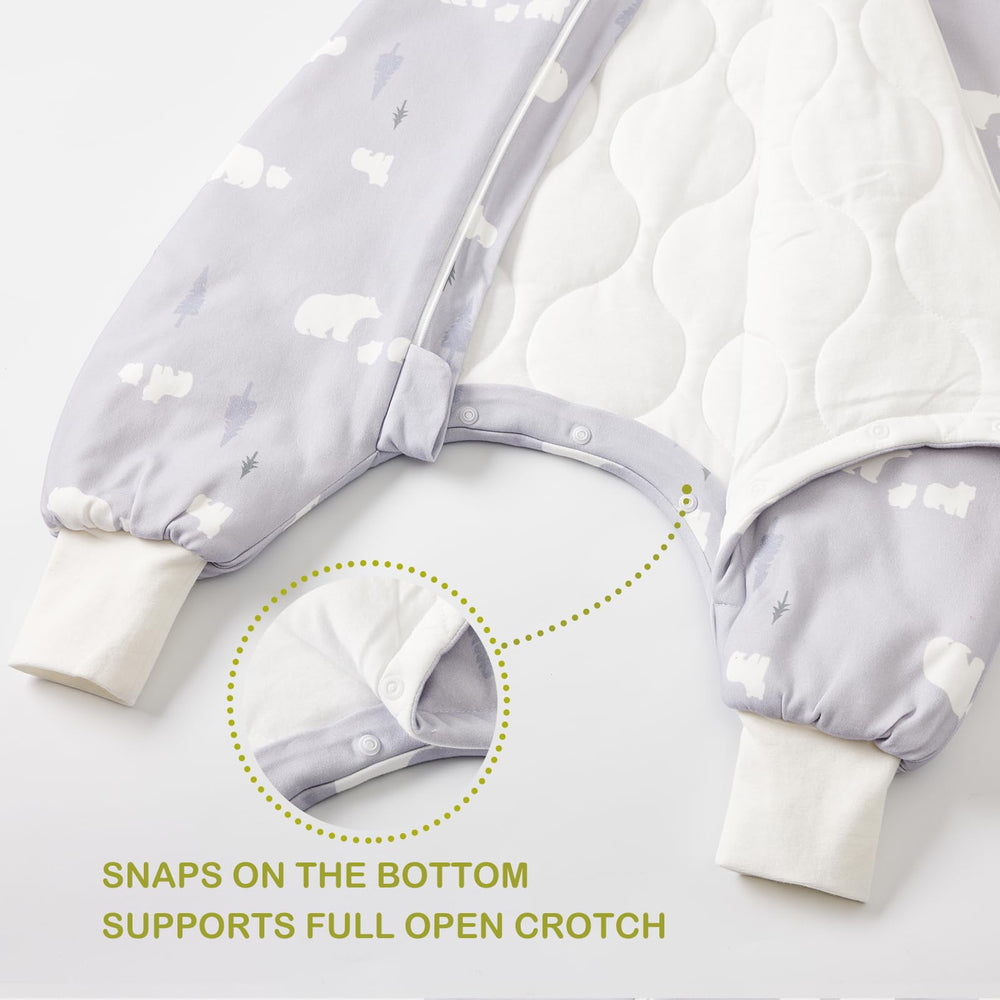 Nivolltha bear sleep sack footed design keeps little feet warm during crawling.