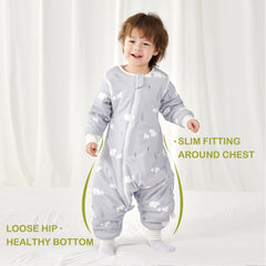 Nivolltha bear sleep sack with sleeves removed for flexible comfort in warmer rooms.
