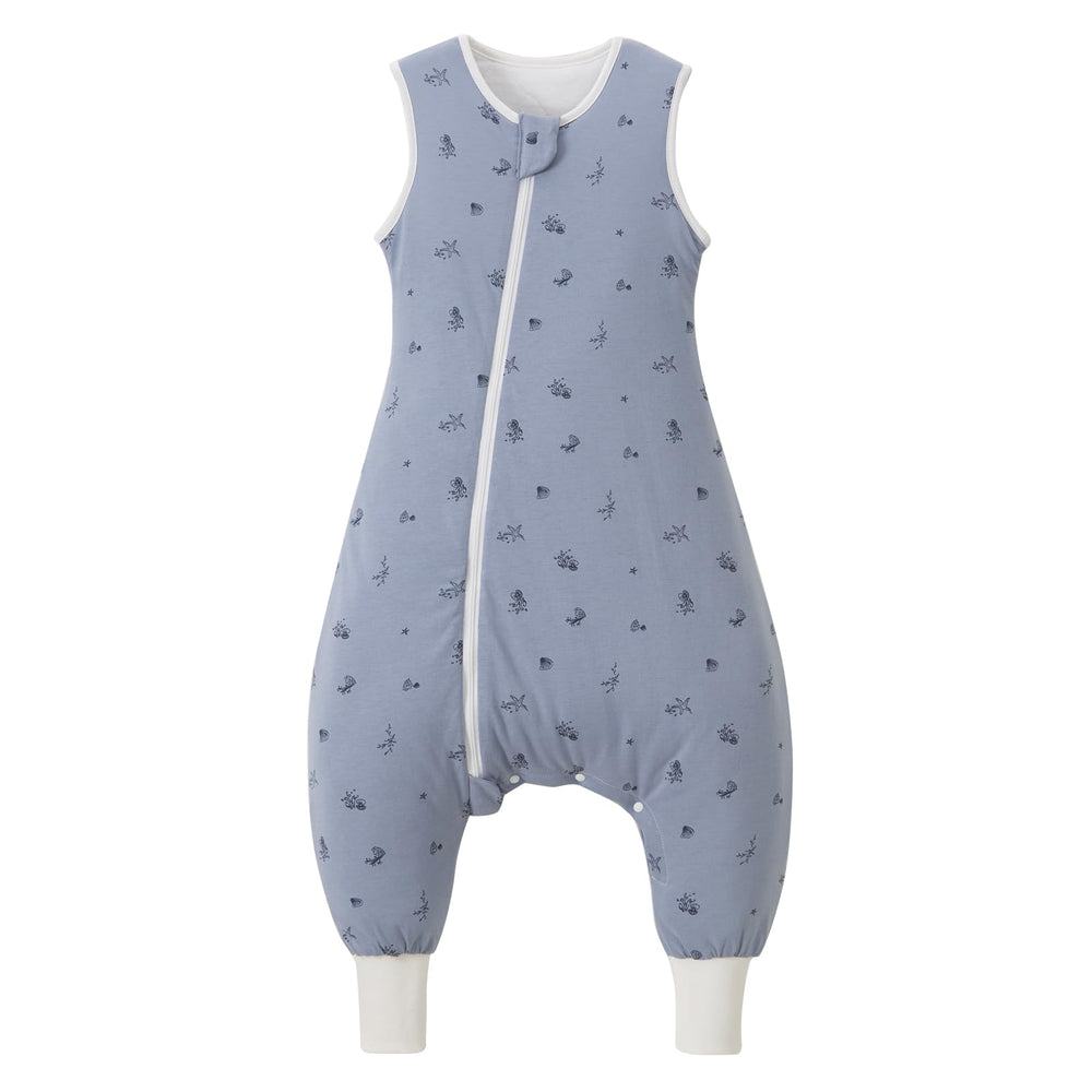 Nivolltha Ocean sleep sack with legs shows organic cotton texture for sensitive skin