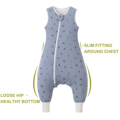 Nivolltha Ocean sleep sack laid flat reveals full length and hip cut