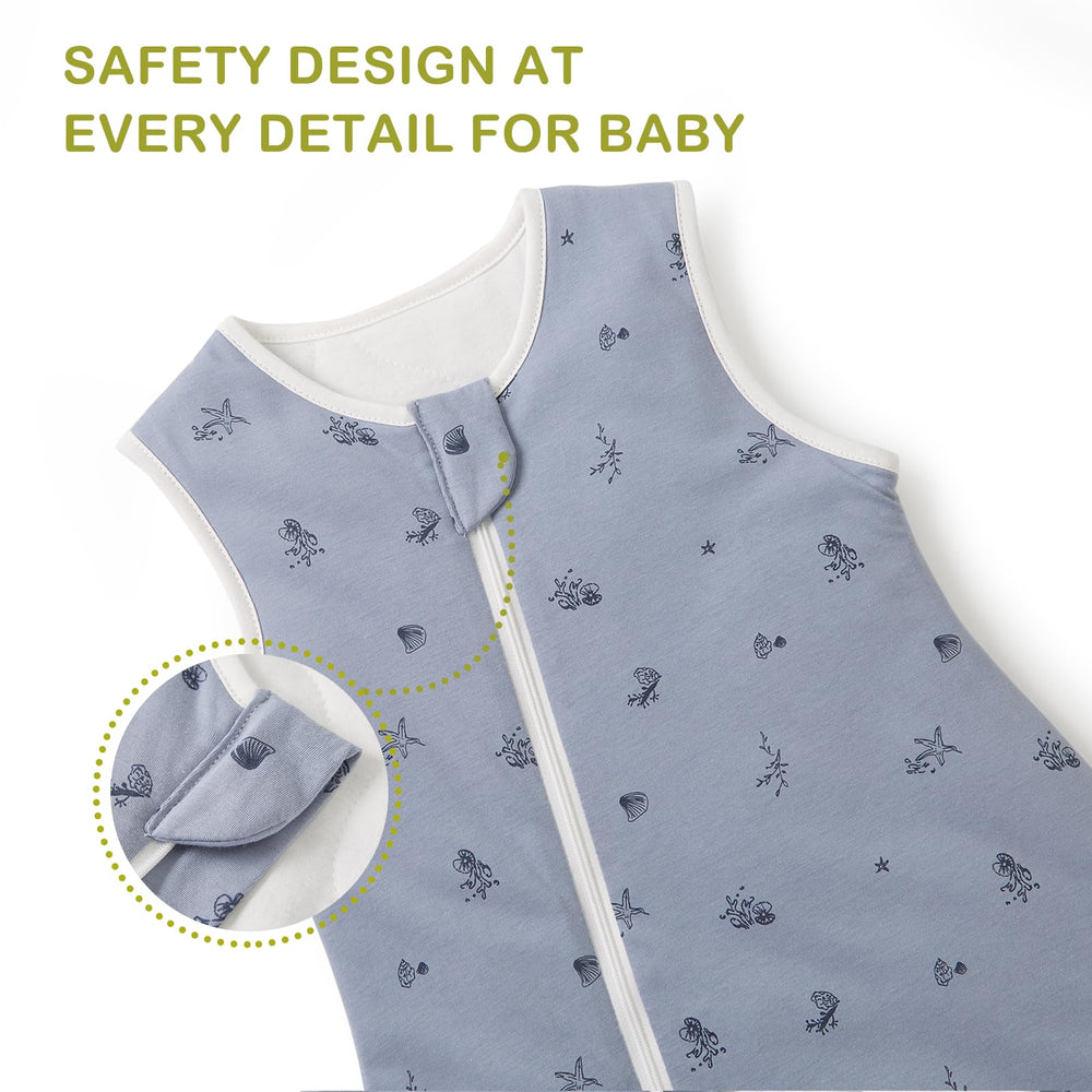 Nivolltha Ocean sleep sack in size M highlights proper length for height