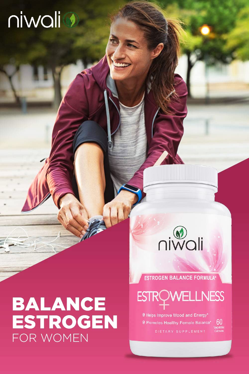 NIWALI Estrogen capsules in hand for easy daily integration