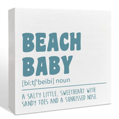 NKBINLILI Beach Nursery Box Sign brings coastal charm to shelves and walls.