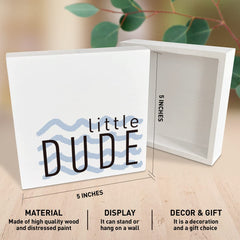 NKBINLILI Little Dude box sign, boy room decor, inspires playful daily routines.
