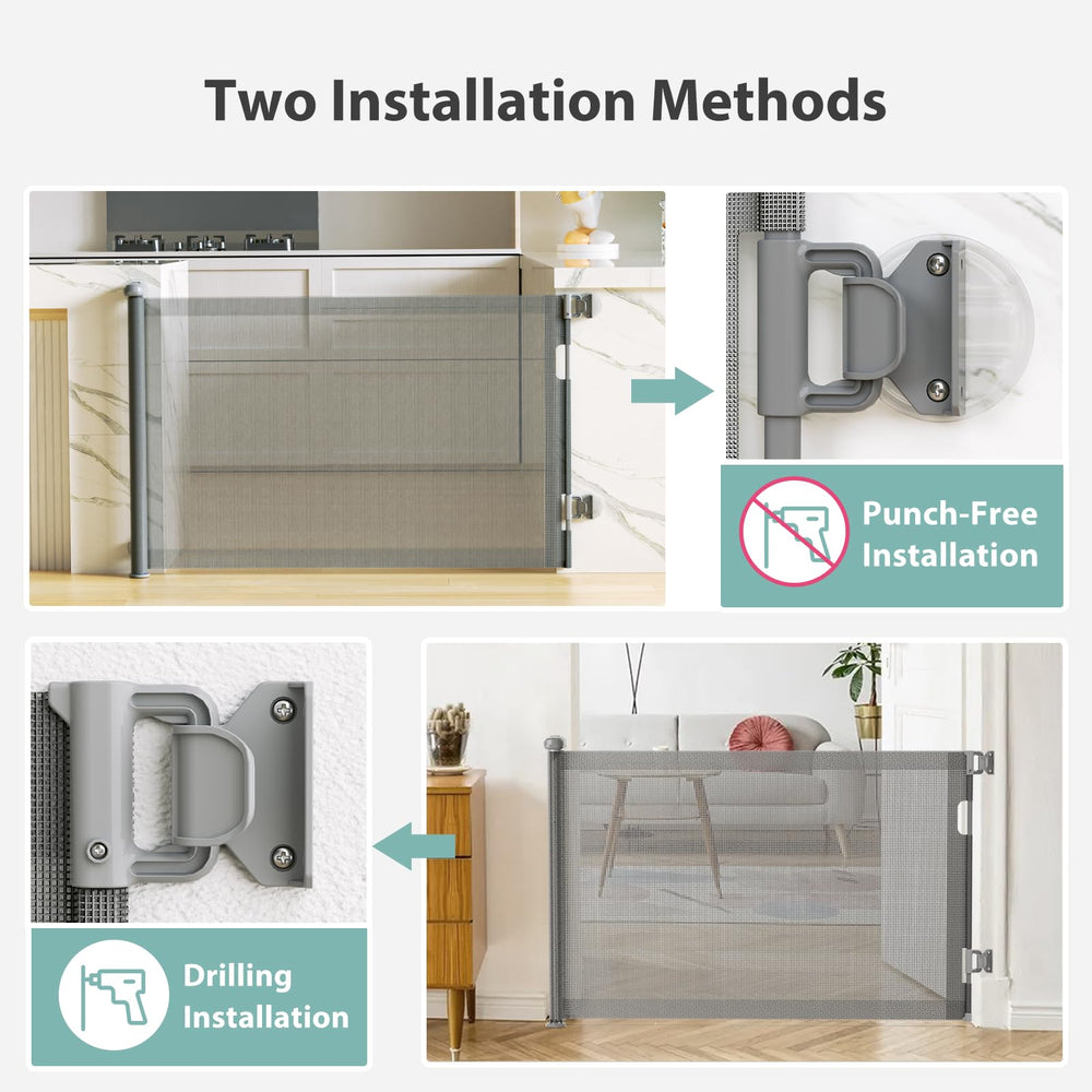 Double-lock mechanism prevents toddlers from unlatching the gate