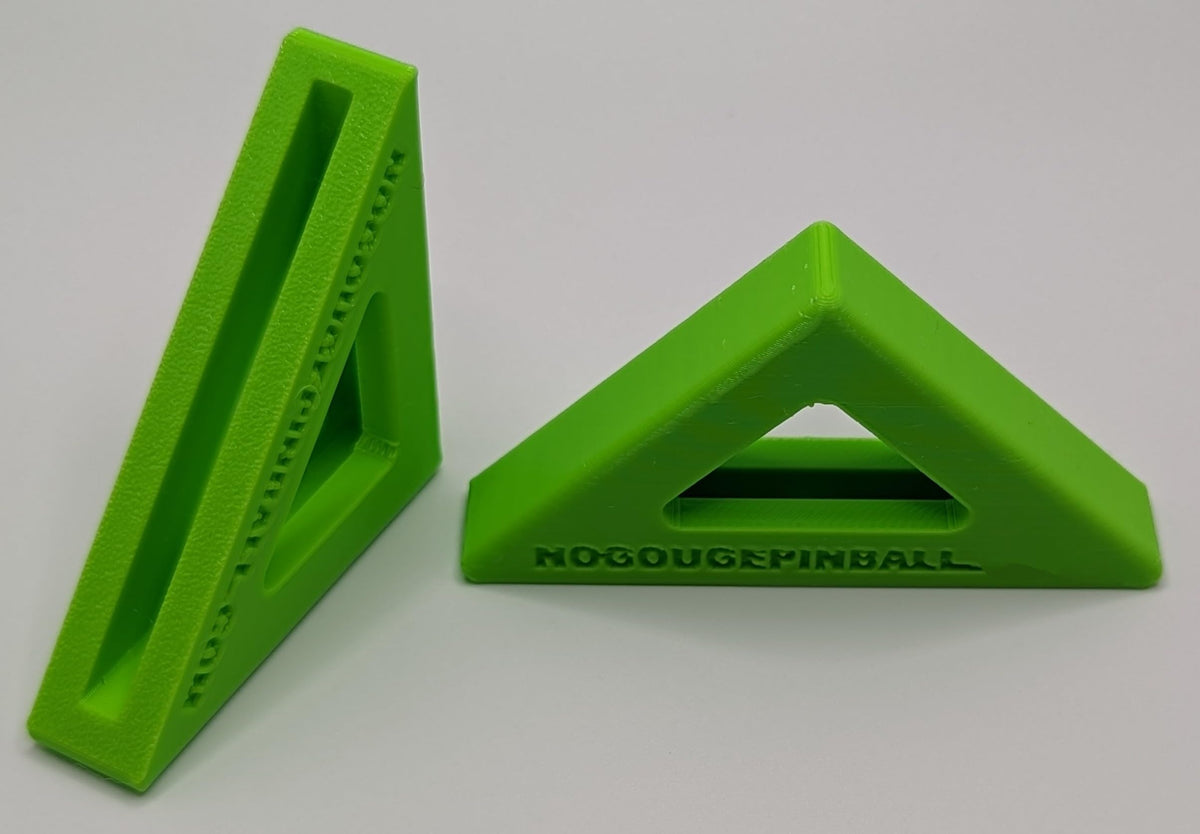 No Gouge Pinball lime green rubber corner protectors safeguard glass corners during play