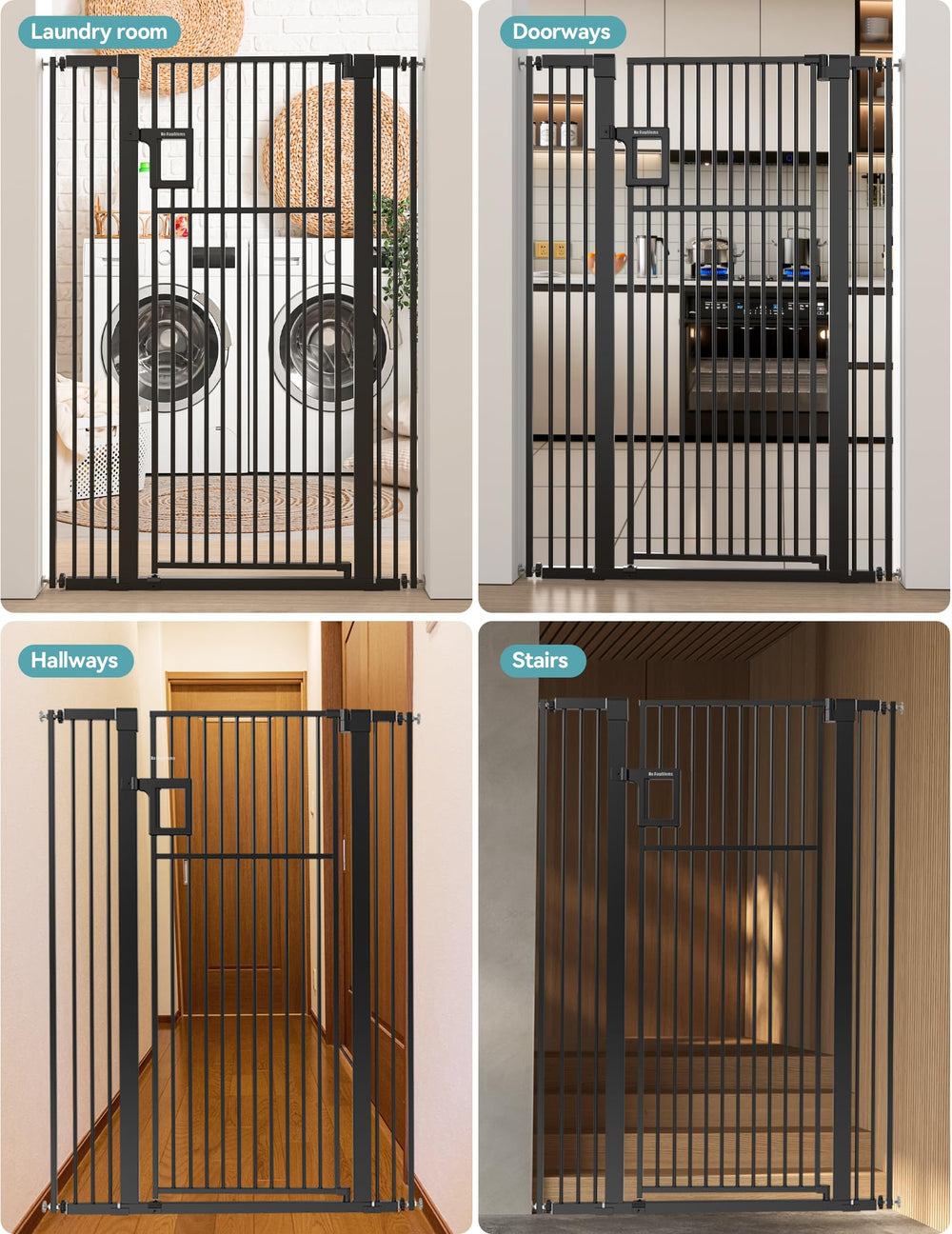 No Pawblems 55-inch gate ultra-narrow 1.37-inch gap prevents escapes.