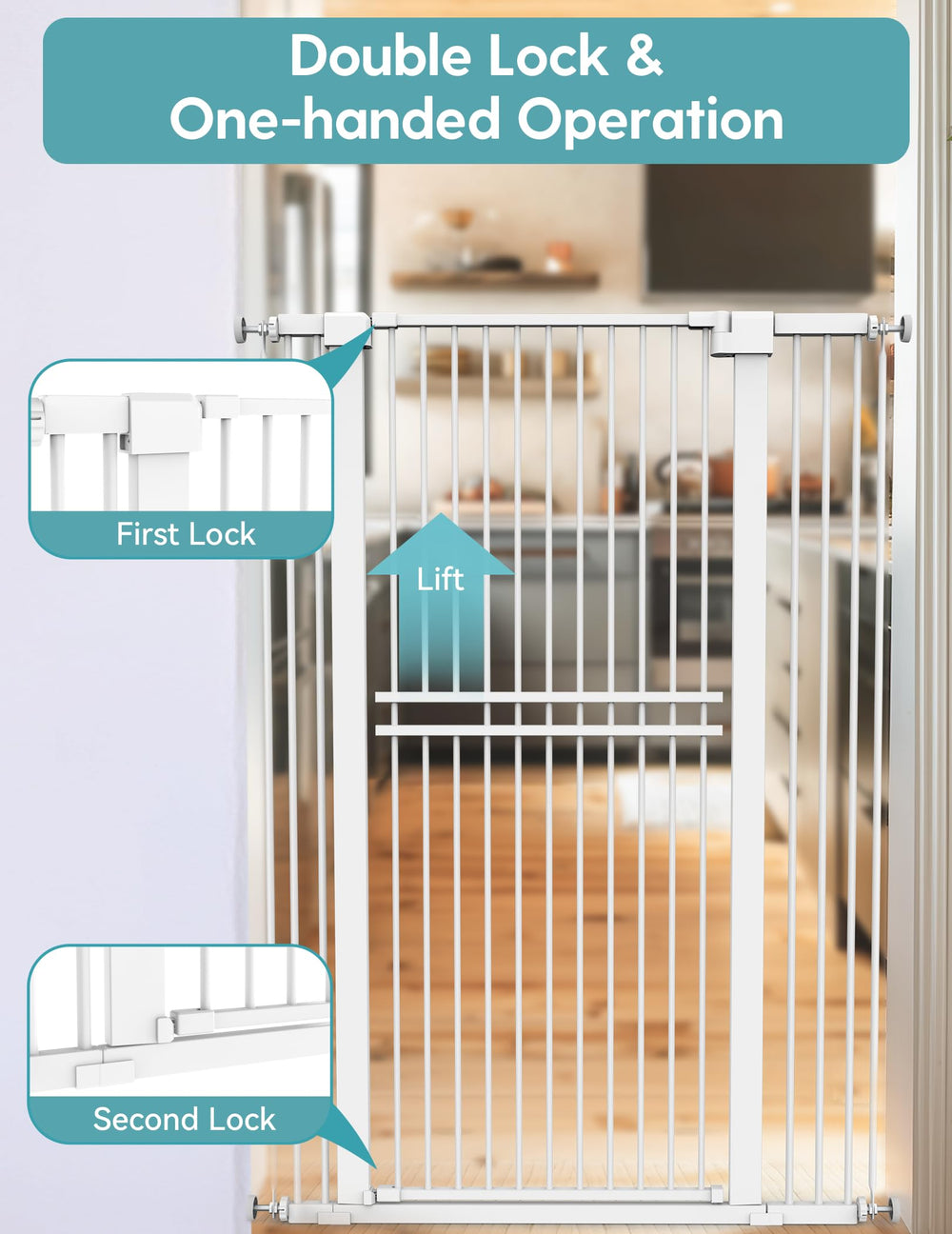 No Pawblems adjustable width fits 29-40 inches for versatile doorway use.