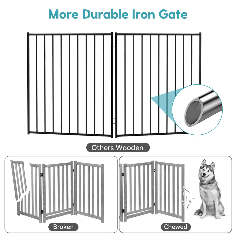 No Pawblems dog gate door open for easy pet access.