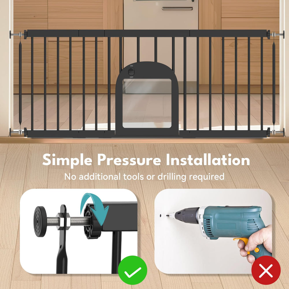 No Pawblems gate includes an extension kit for wider openings.