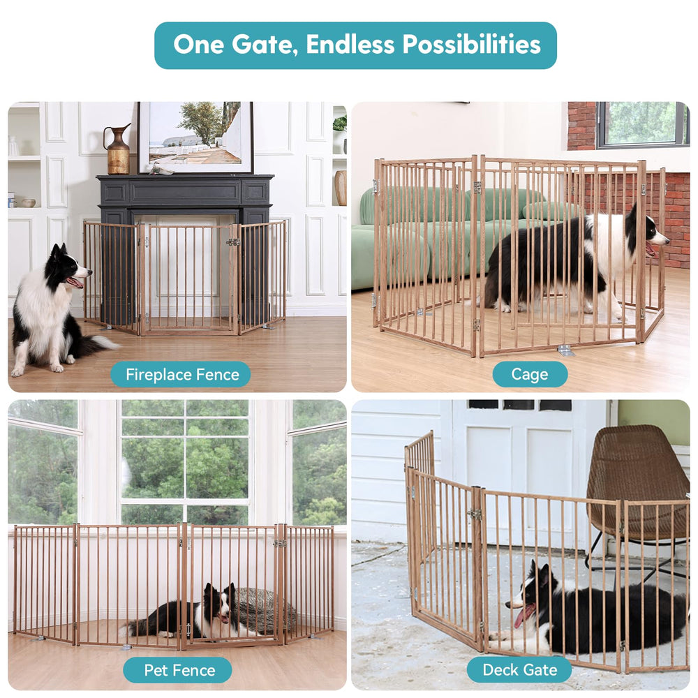 No Pawblems dog gate wood pattern suitable for indoor and outdoor use