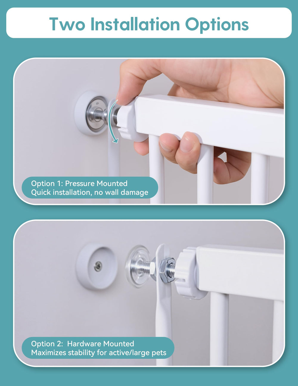 No Pawblems dual-direction opening enables convenient hands-free passage.