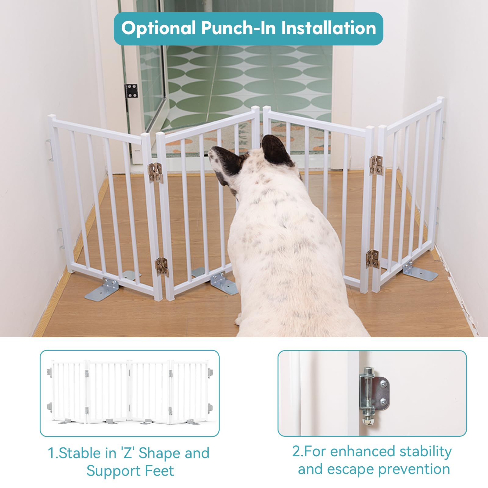 No Pawblems foldable four-panel fence for flexible room layouts