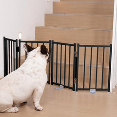 No Pawblems free standing dog gate, 16.5 in height, ideal for small dogs indoors.