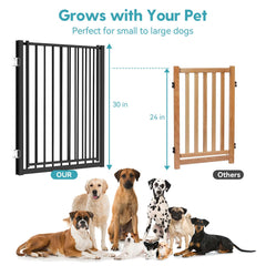 No Pawblems gate extends to 52 inches wide for wide openings.