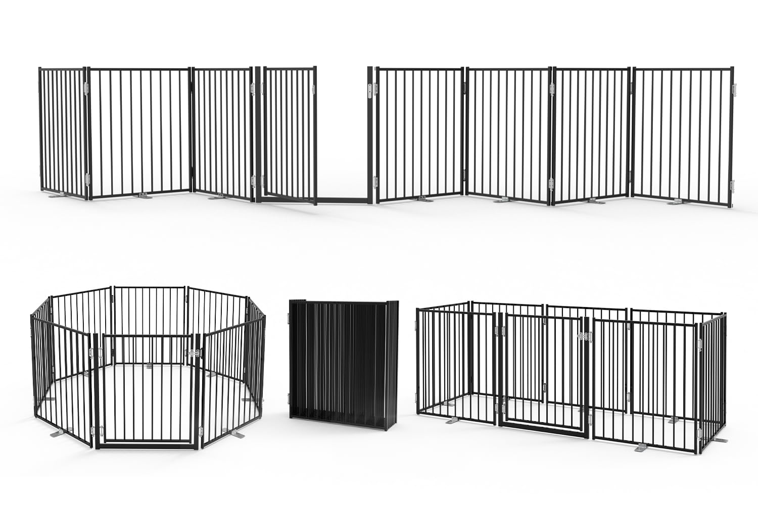 No Pawblems free-standing dog gate setup blocks stairs safely.