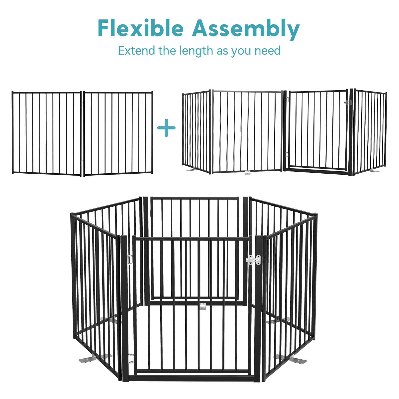 No Pawblems gate features a walk-through door for easy access.