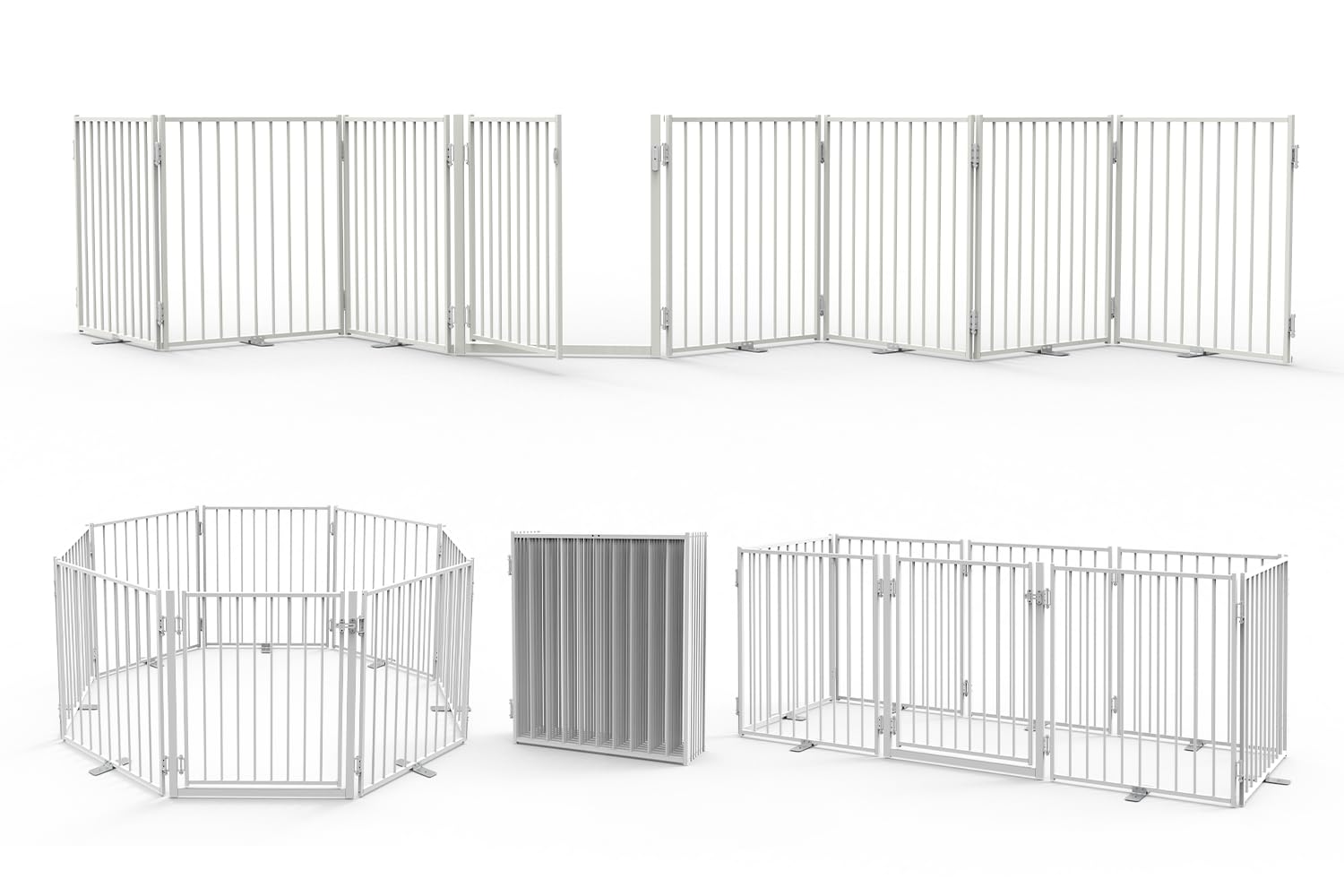No Pawblems free standing dog gate with door for easy room separation.