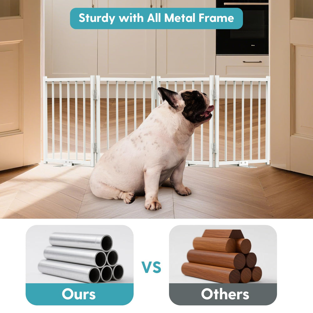 No Pawblems indoor outdoor dog gate in white finish