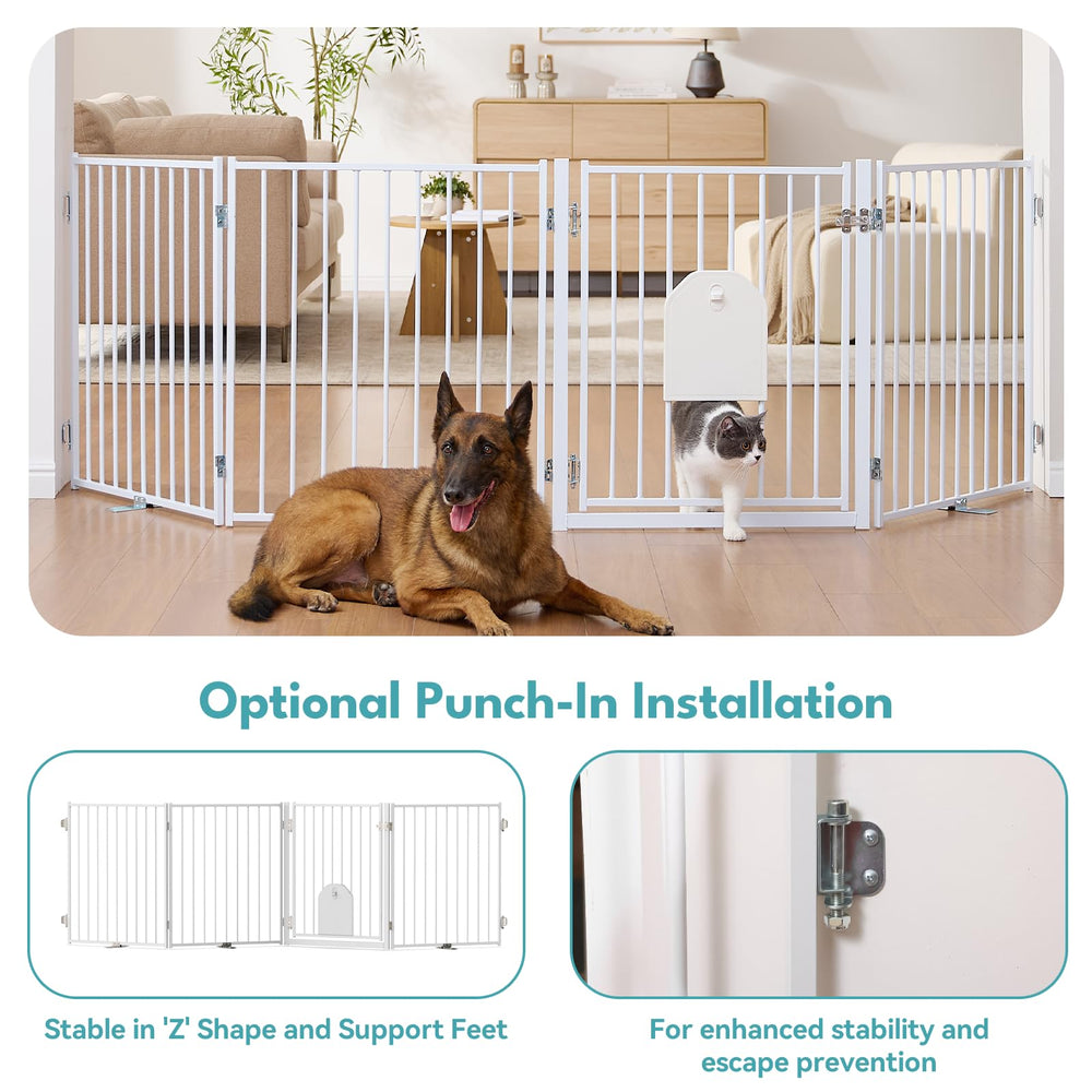 No Pawblems sturdy metal gate with support feet for steady use.