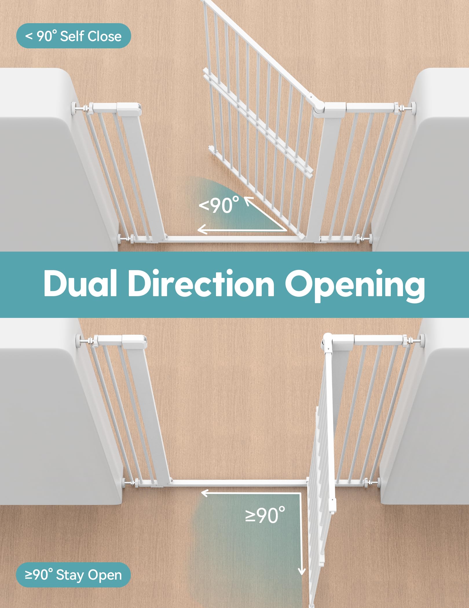 No Pawblems pressure-mounted, tool-free setup fits most doorways.