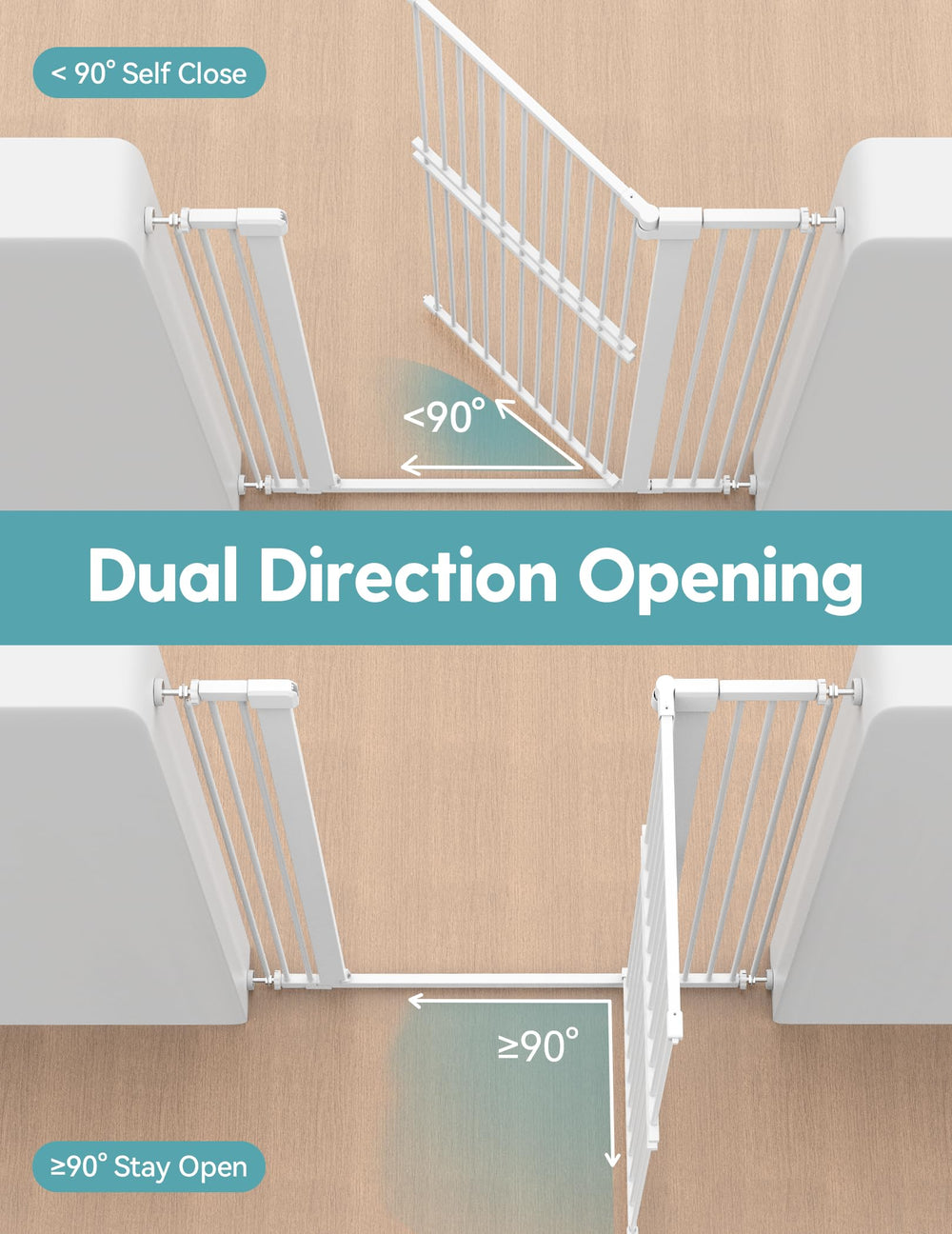 No Pawblems pressure-mounted, tool-free setup fits most doorways.