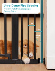 No Pawblems gate auto-close in action prevents doors from staying open.