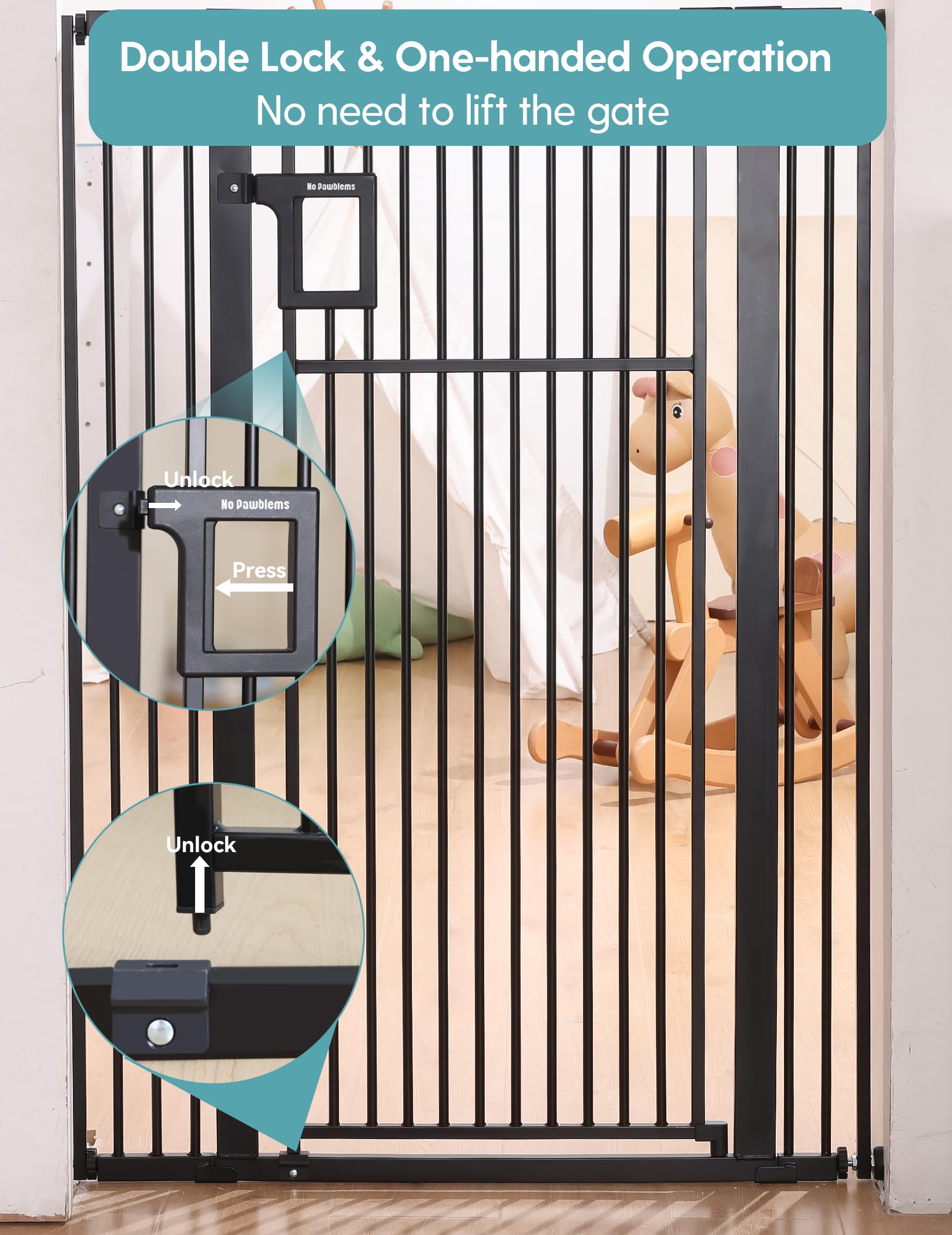 No Pawblems wall-mount configuration demonstrates width extension options.