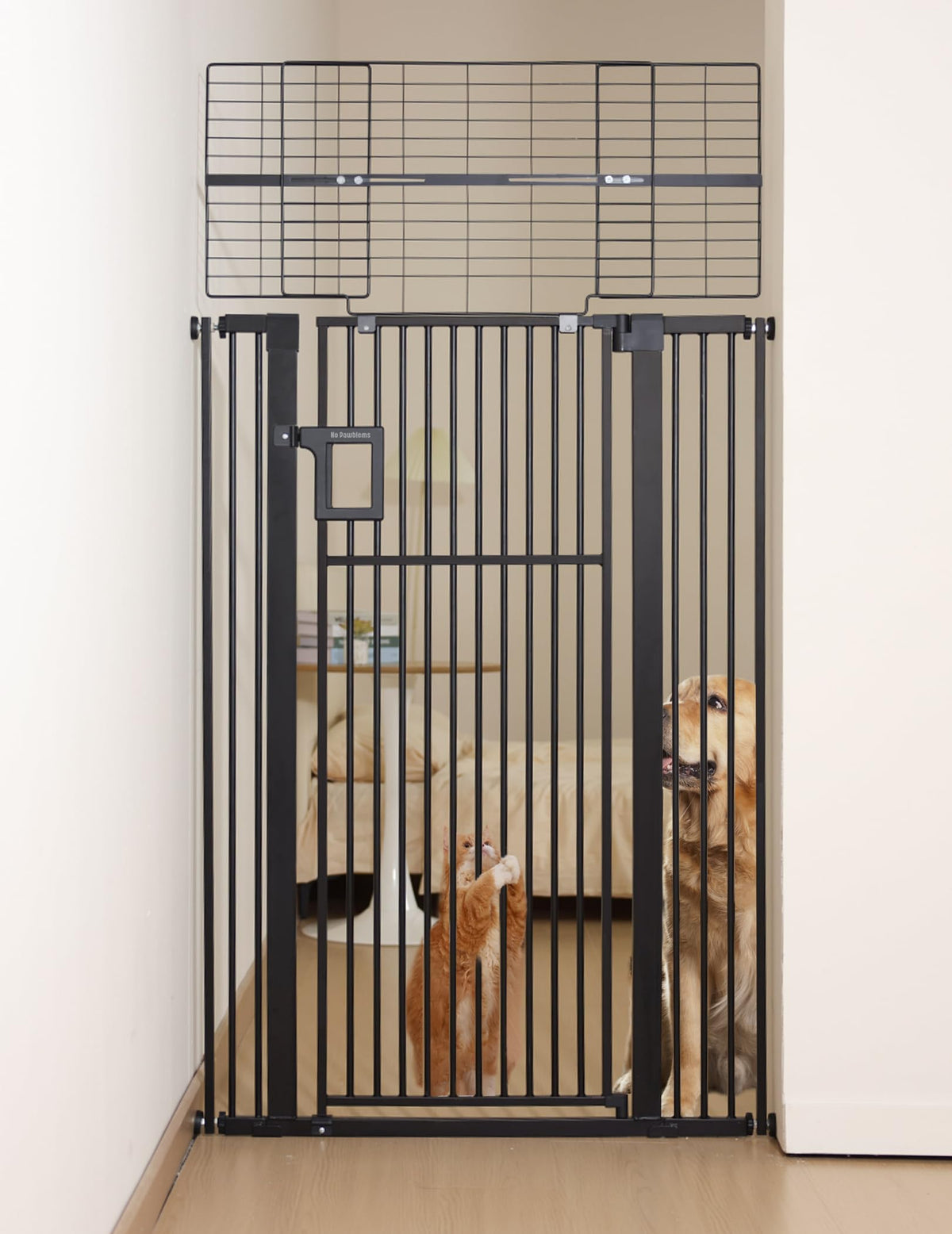 No Pawblems 71-inch gate with extended height for tall pet containment