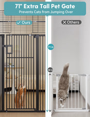 No Pawblems gate close-up showing 1.37-inch ultra-narrow gap for secure spacing