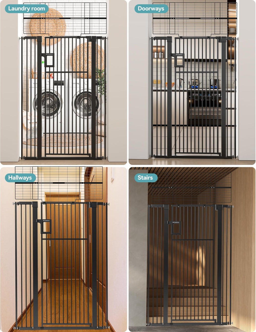 No Paw Problems 71-inch setup shown in hallway demonstrates versatile indoor use