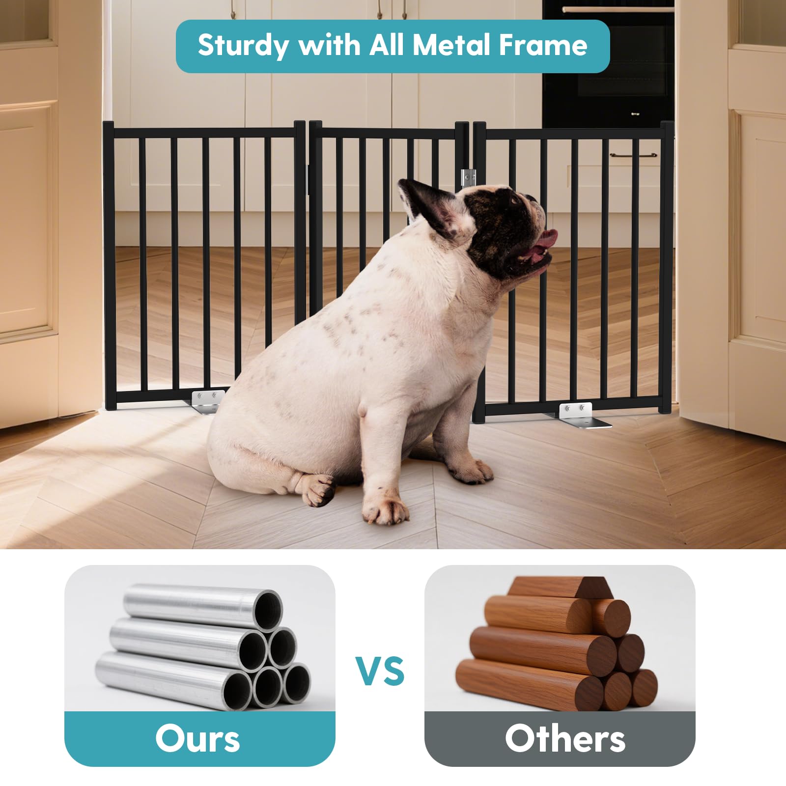 No Pawblems width-adjustable gate adapts from 12 to 36 inches for stairs and hallways.