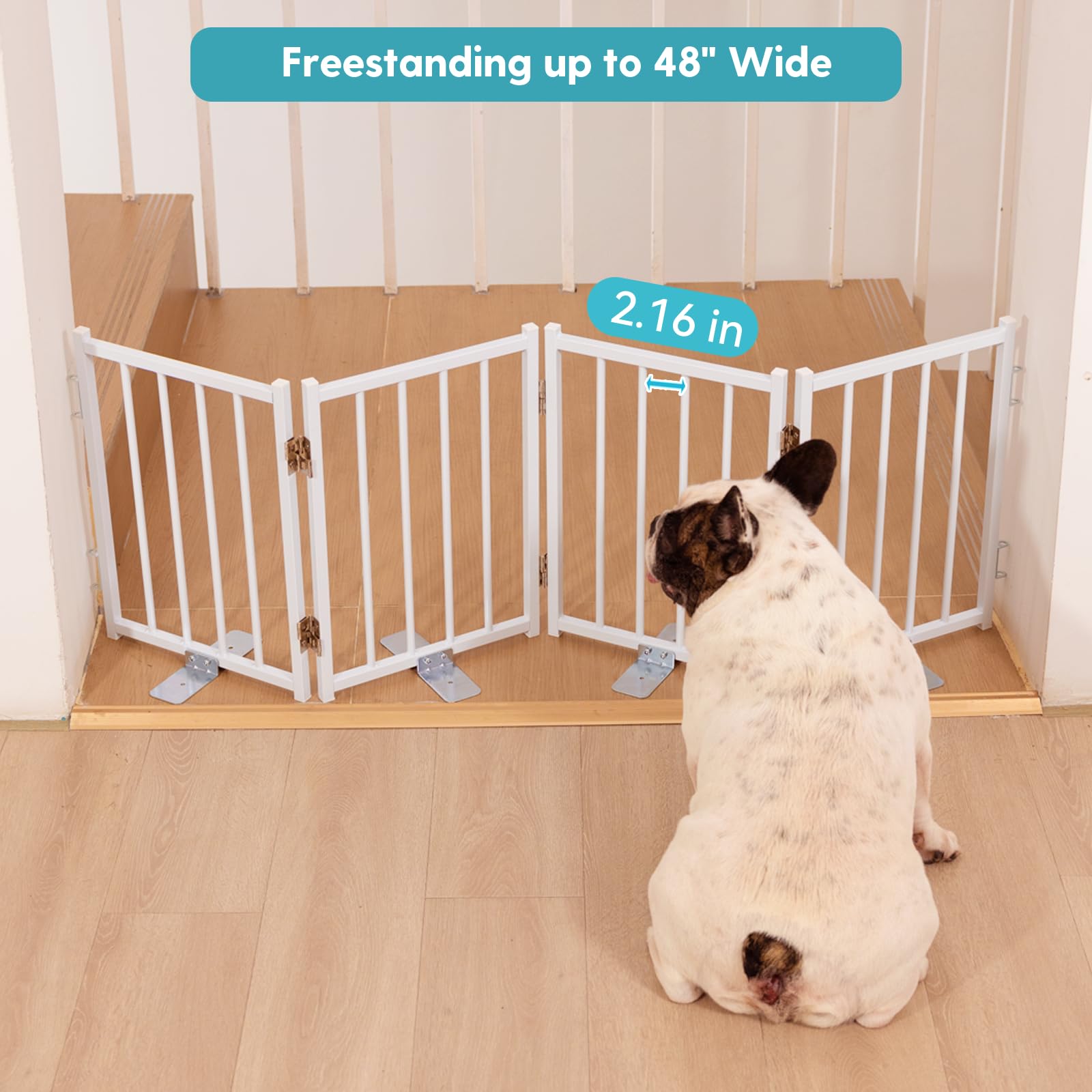 No Pawblems gate with secure feet for stairs and decks