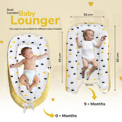 NobleSelect lounger in soft cotton fabric for gentle tummy time support
