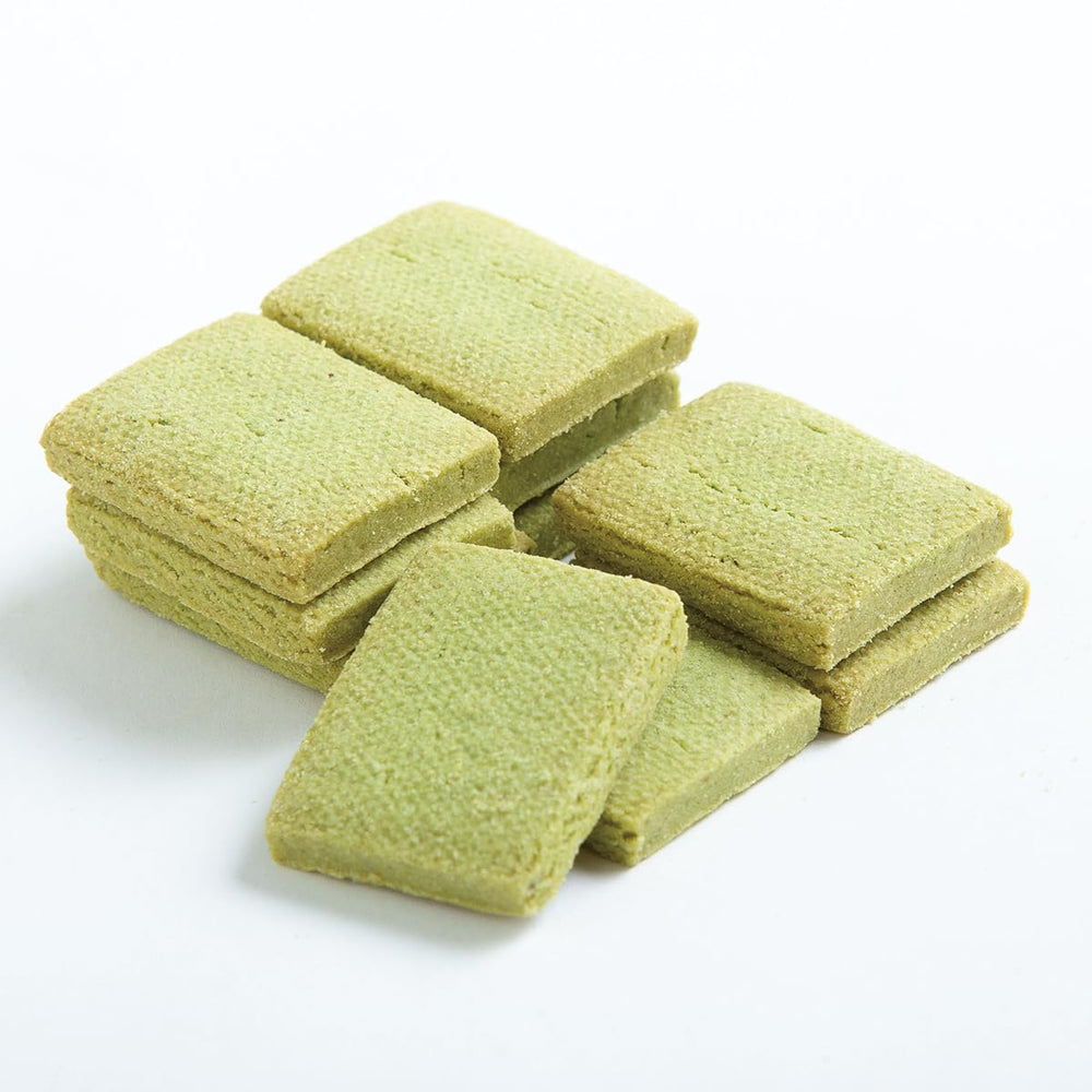 Nogi Green Crumble cookie close-up highlighting crisp, crunchy texture ideal for snacking.