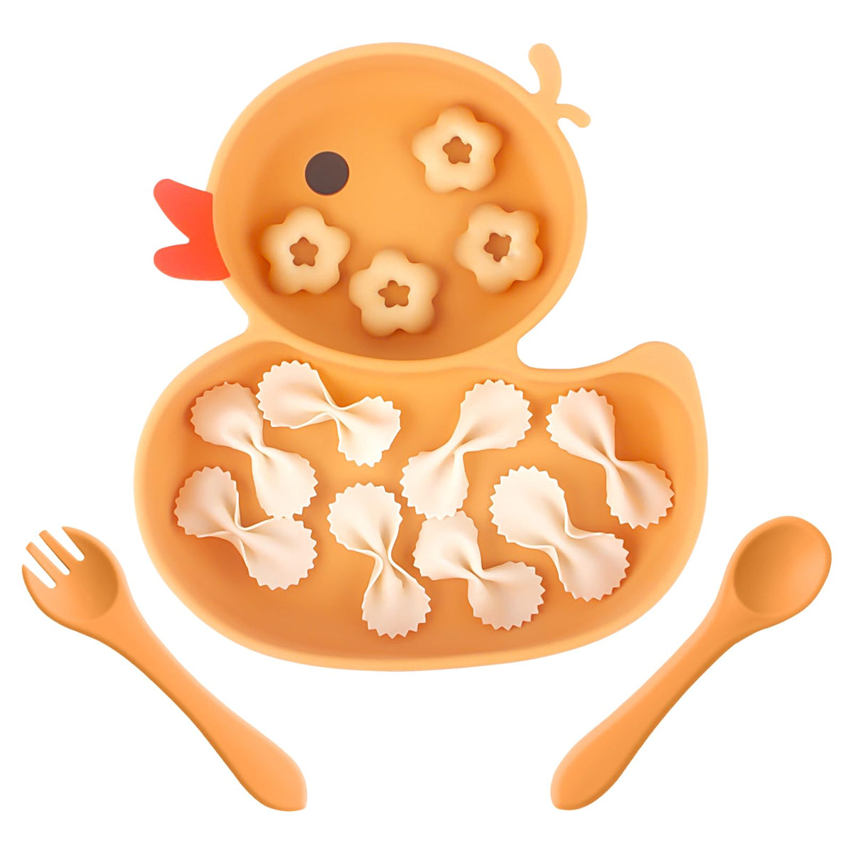 Nohlerlife baby suction plate with duck design, perfect for mess-free meals.