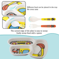 Nohlerlife Excavators dinnerware set is BPA-free for safe meals.