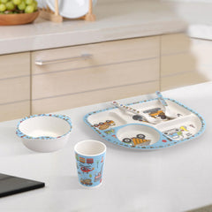 Nohlerlife Kids Feeding Set bowl with animal pattern encourages self-feeding