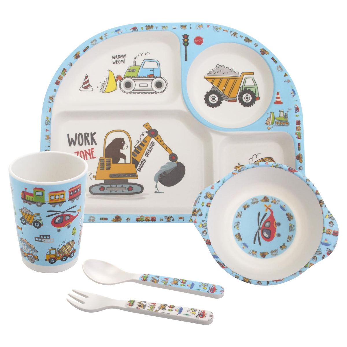 Nohlerlife Kids Feeding Set plate with animal pattern supports independent eating