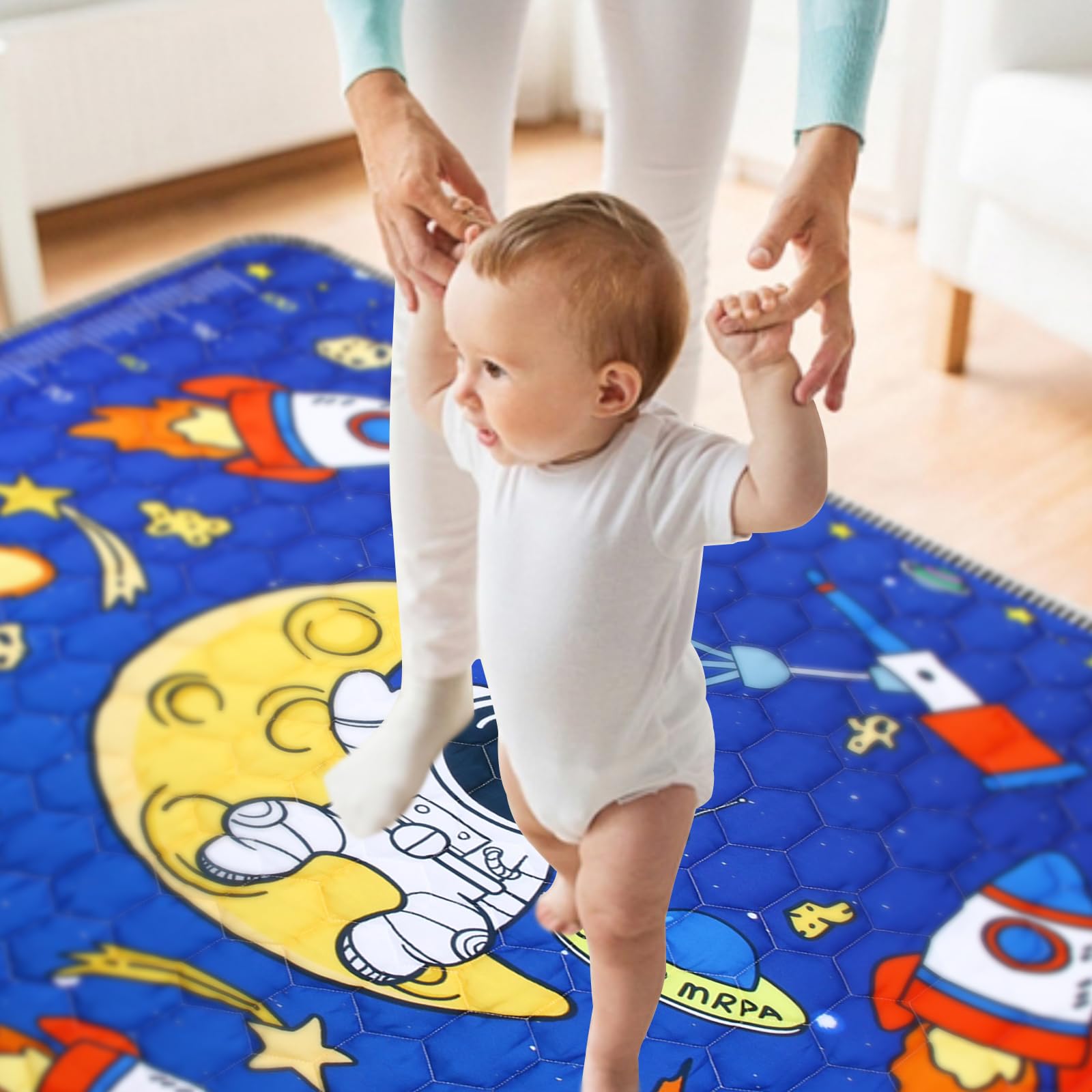 Nohlerlife machine-washable baby mat blue for easy cleaning